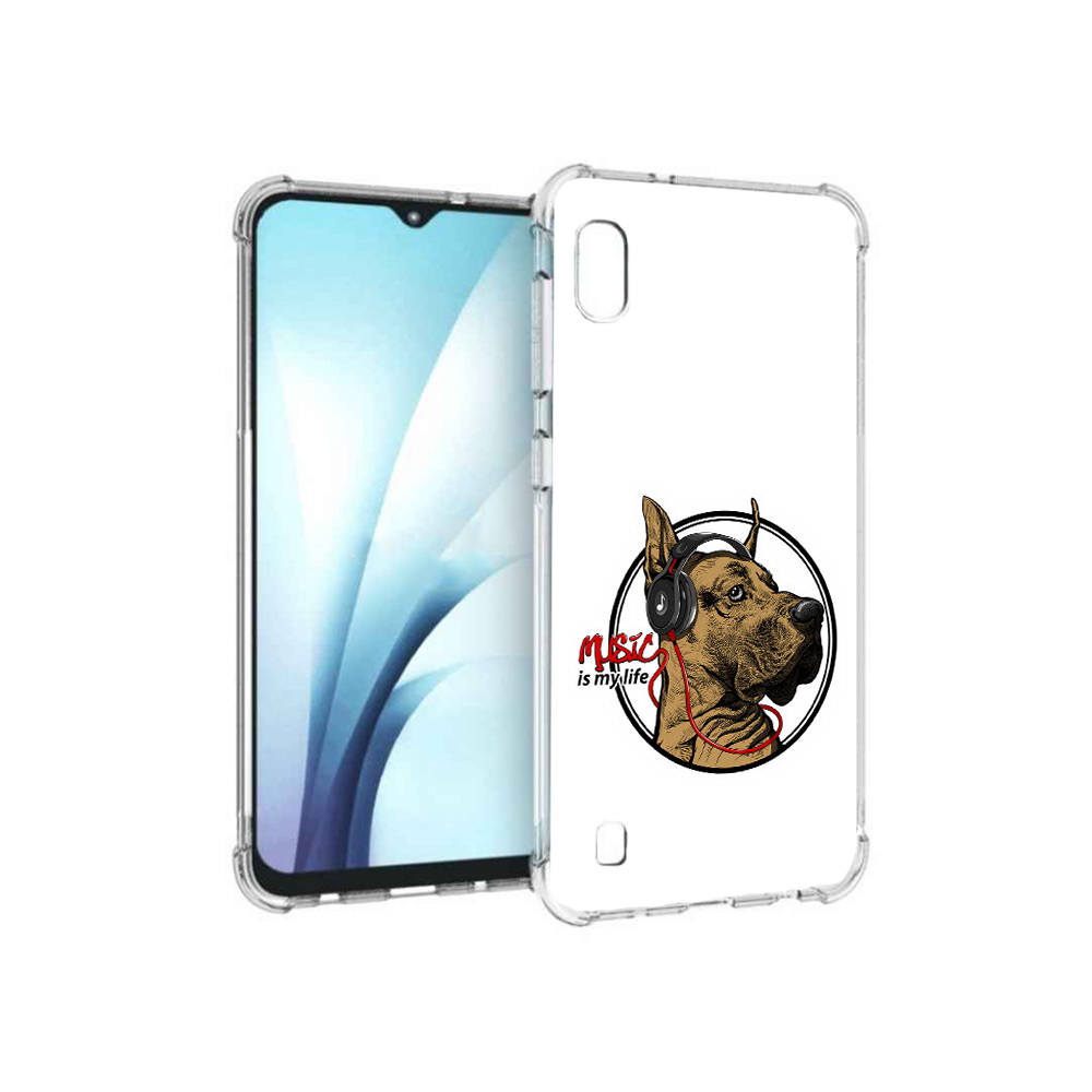 

Чехол MyPads Tocco для Samsung Galaxy A10 музыкальная собака (PT147645.531.490), Прозрачный, Tocco