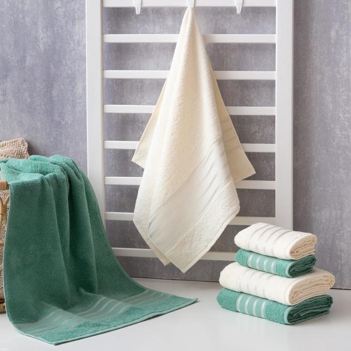 

Полотенце махровое Этель «Полоски», молочное 50х90 см, 100% хл, 370гр/м2, Eucalyptus