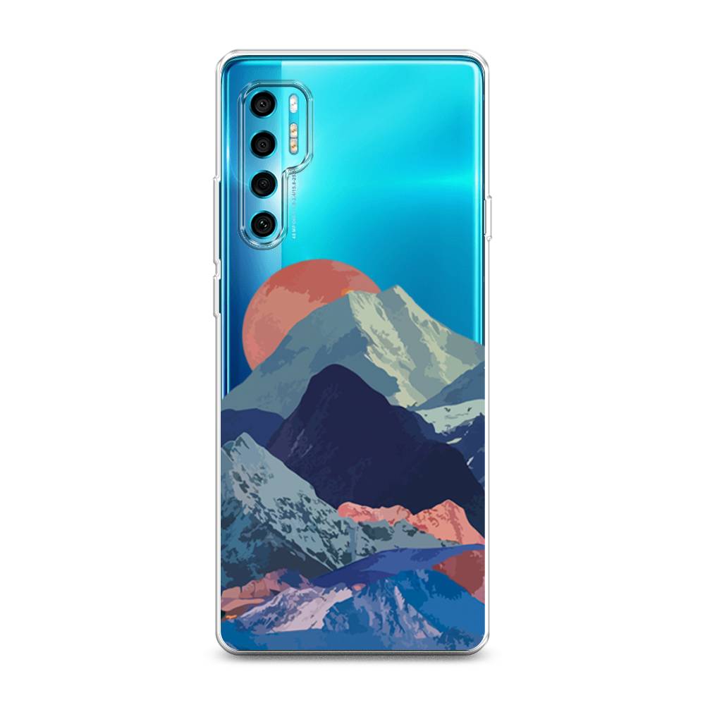 

Чехол на TCL 20 Pro 5G "Закат в снежных горах", Красный;серый;голубой, 290850-2