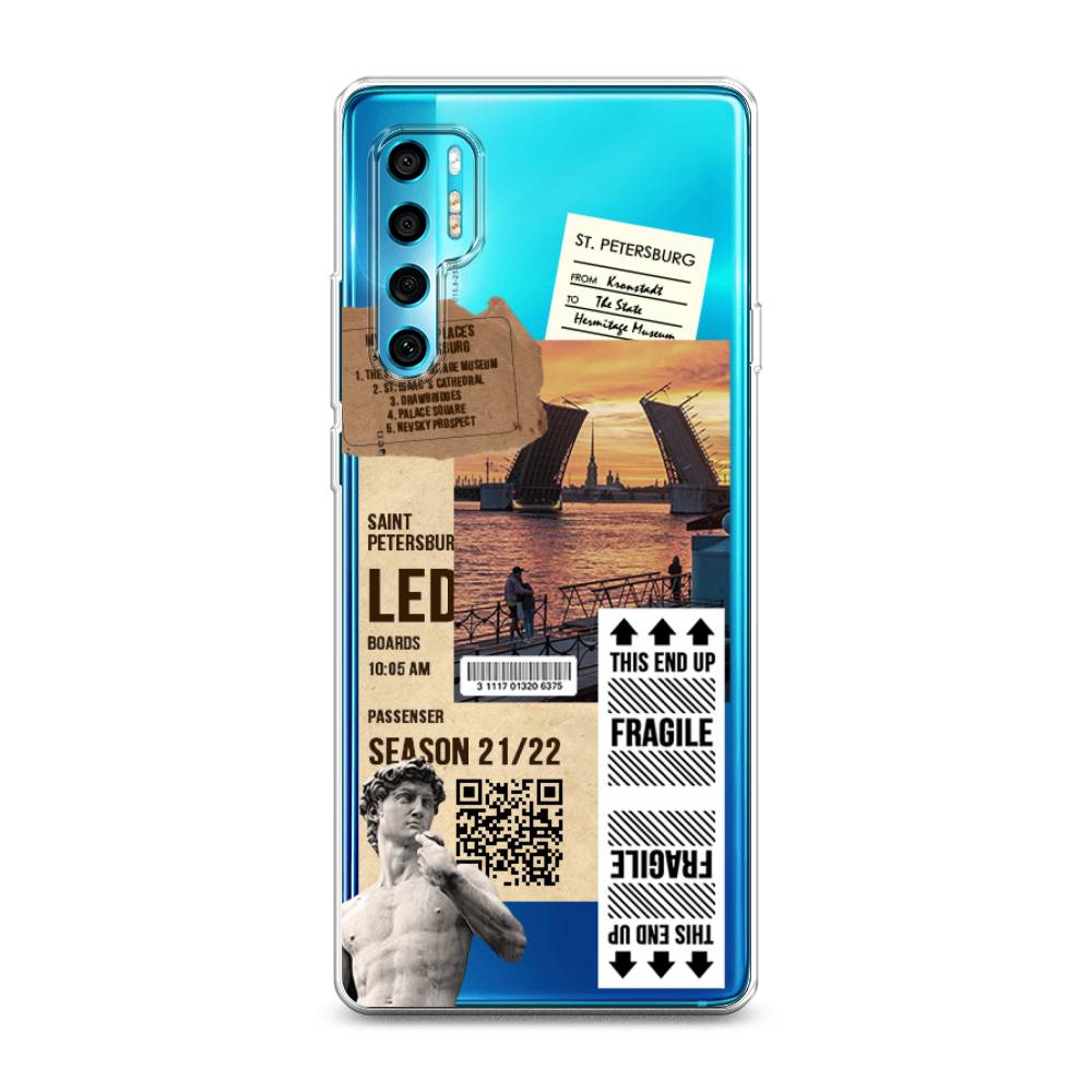 

Чехол на TCL 20 Pro 5G "Санкт-Петербург коллаж", Коричневый;бежевый;белый, 290850-6