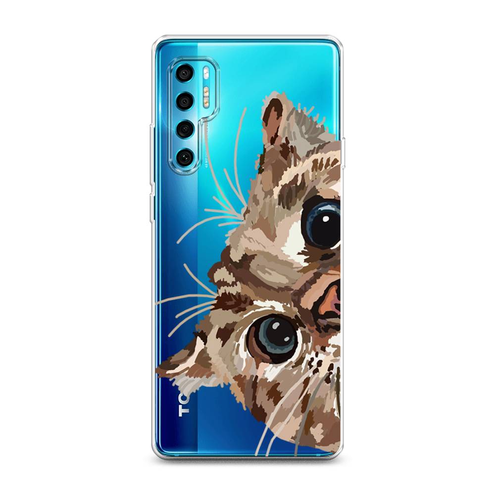 

Чехол на TCL 20 Pro 5G "Любопытный кот", Коричневый;синий;черный, 290850-1