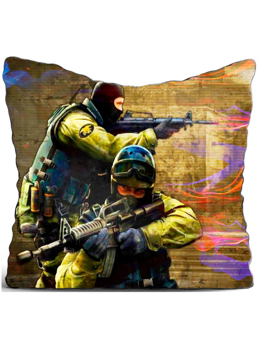 фото Подушка декоративная drabs cs go, counter strike двое с винтовками