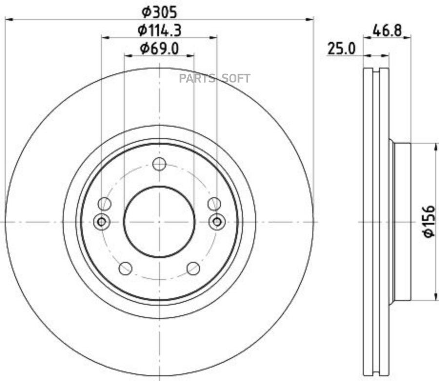 Тормозной диск NISSHINBO передний ND6112K