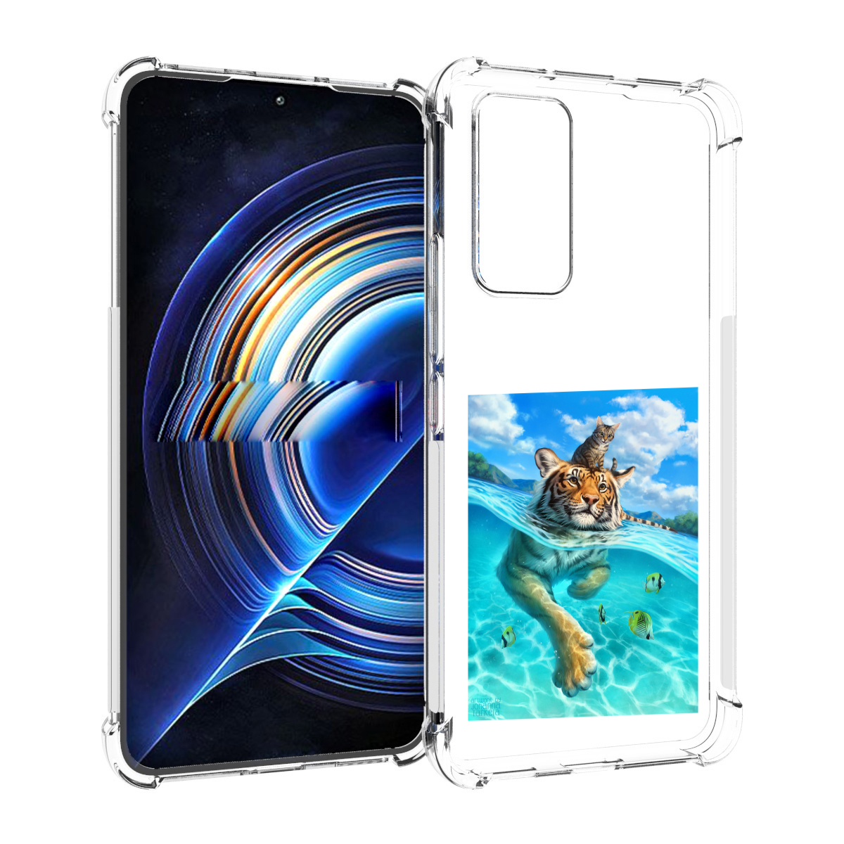 

Чехол MyPads Кот-на-тигре для Tecno Camon 19 Neo, Прозрачный, Tocco