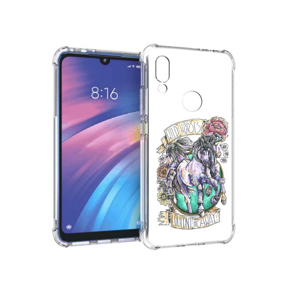

Чехол MyPads Tocco для Xiaomi Redmi Y3 рисунок коней в цветах, Прозрачный, Tocco