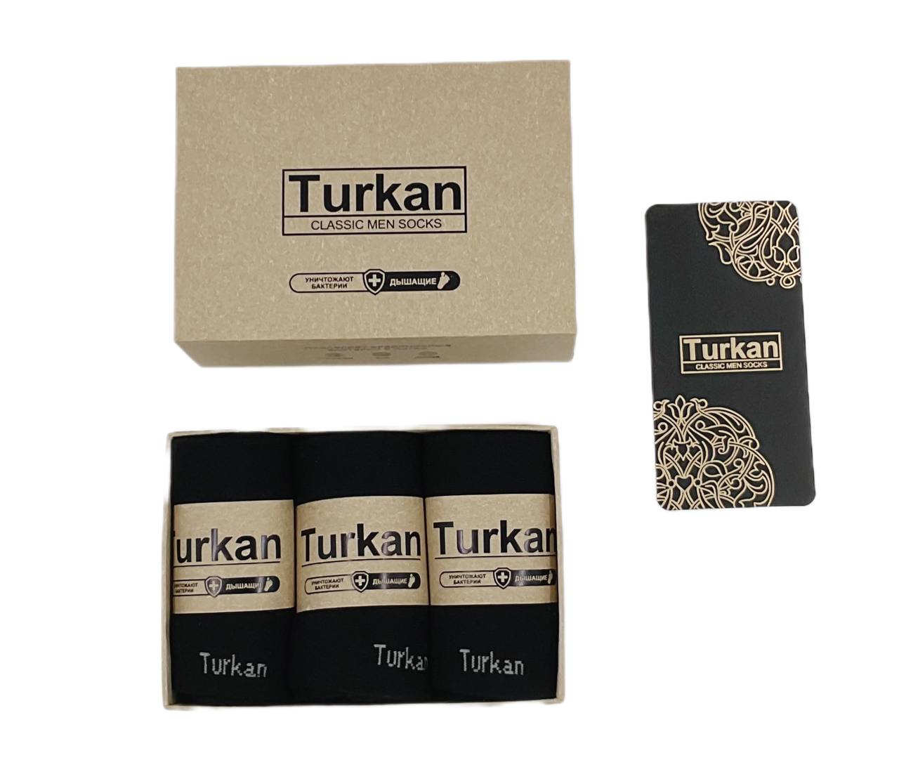 Подарочный набор носков мужских Turkan LD-579 черных 41-46