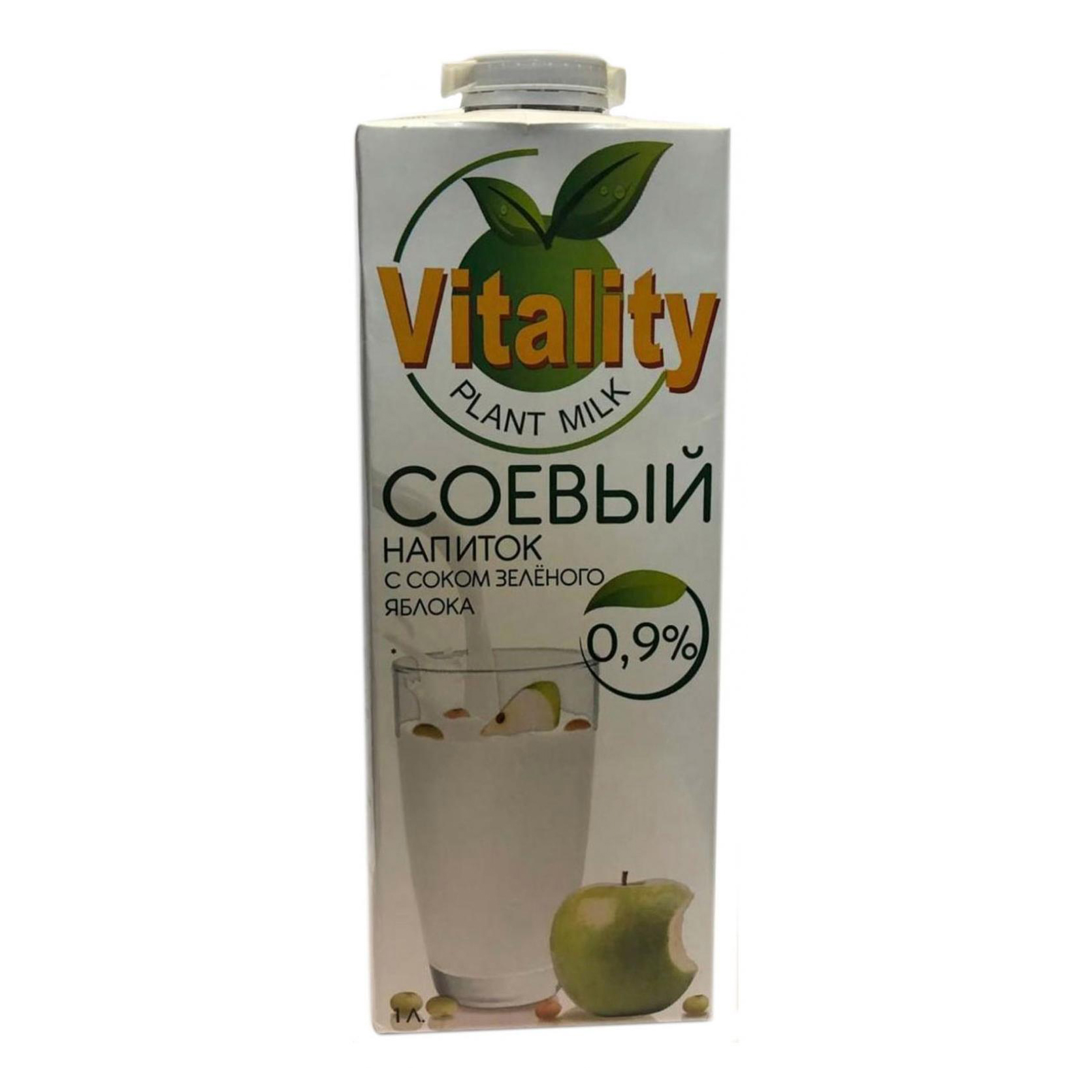 фото Напиток соевый vitality с соком зеленого яблока 0,9% 1 л