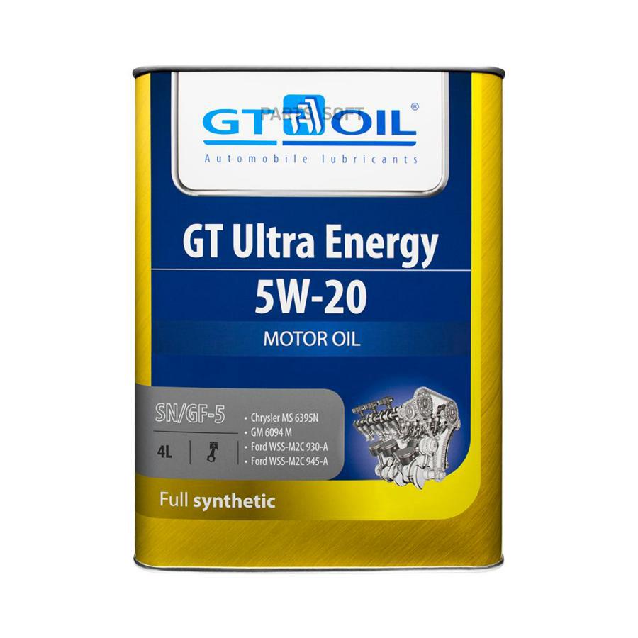 

GT OIL Масло Моторное Синтетическое Всесезоннное Gt Ultra Energy, Sae 5w-20, Api Sn/Gf-5,