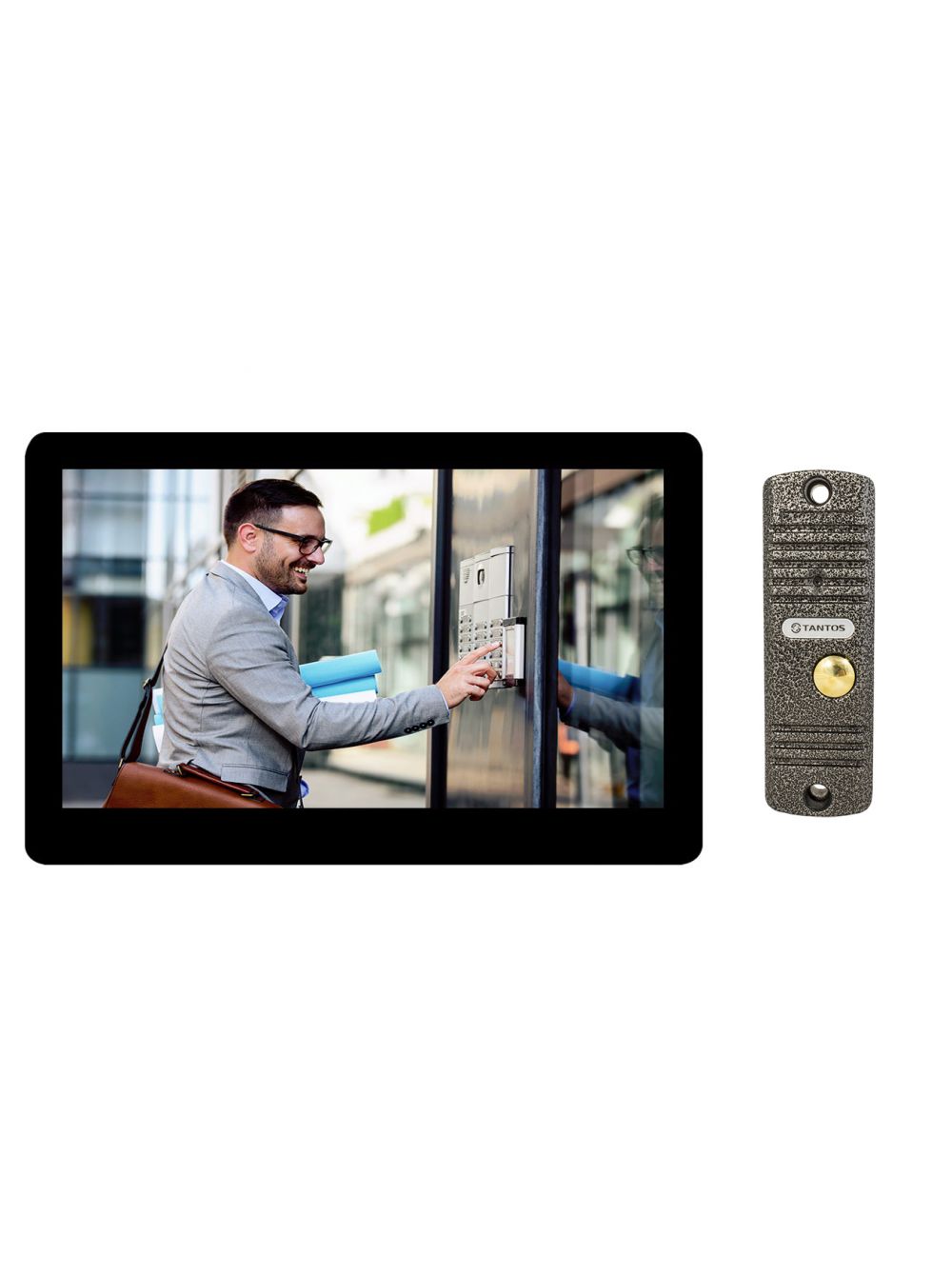 Комплект видеодомофона Tantos NEO HD SE (черный) и Walle HD (серебро)