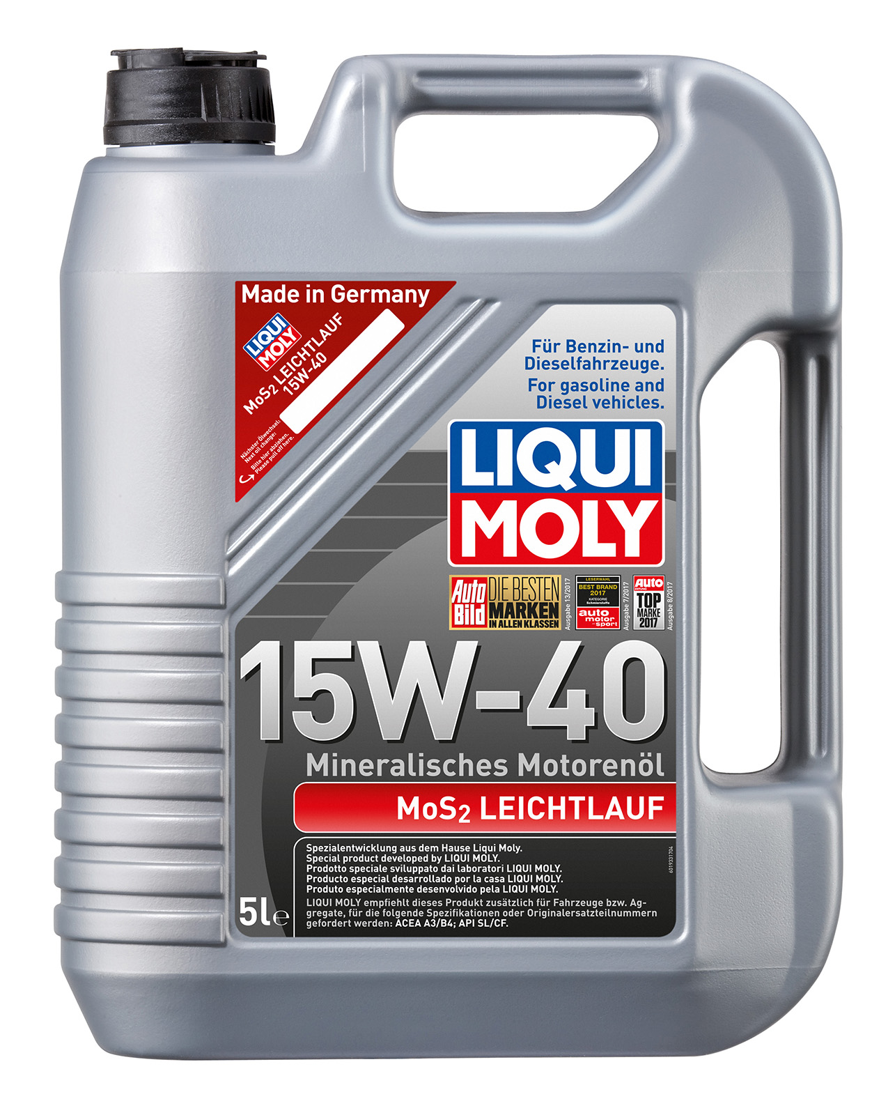 фото 2571 liquimoly минеральное моторное масло mos2 leichtlauf 15w-40 5л liqui moly