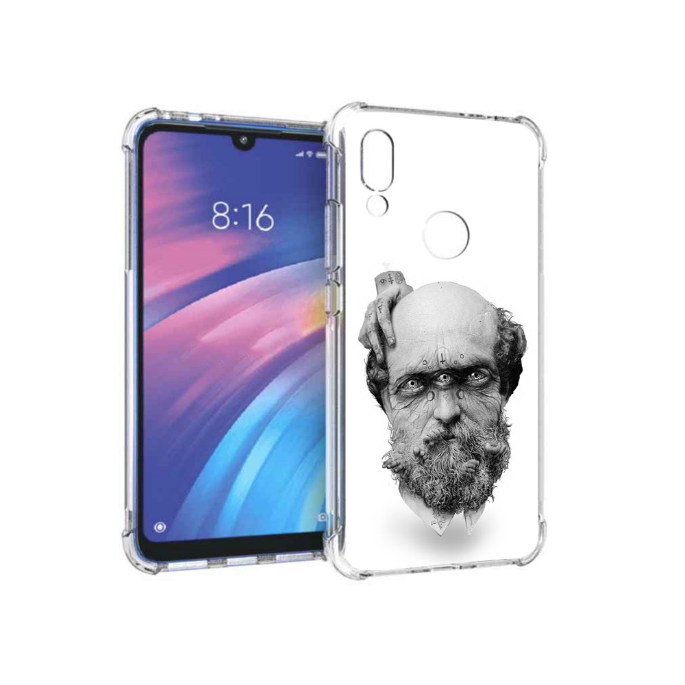

Чехол MyPads Tocco для Xiaomi Redmi Y3 страшный бородатый мужчина абстракция, Прозрачный, Tocco