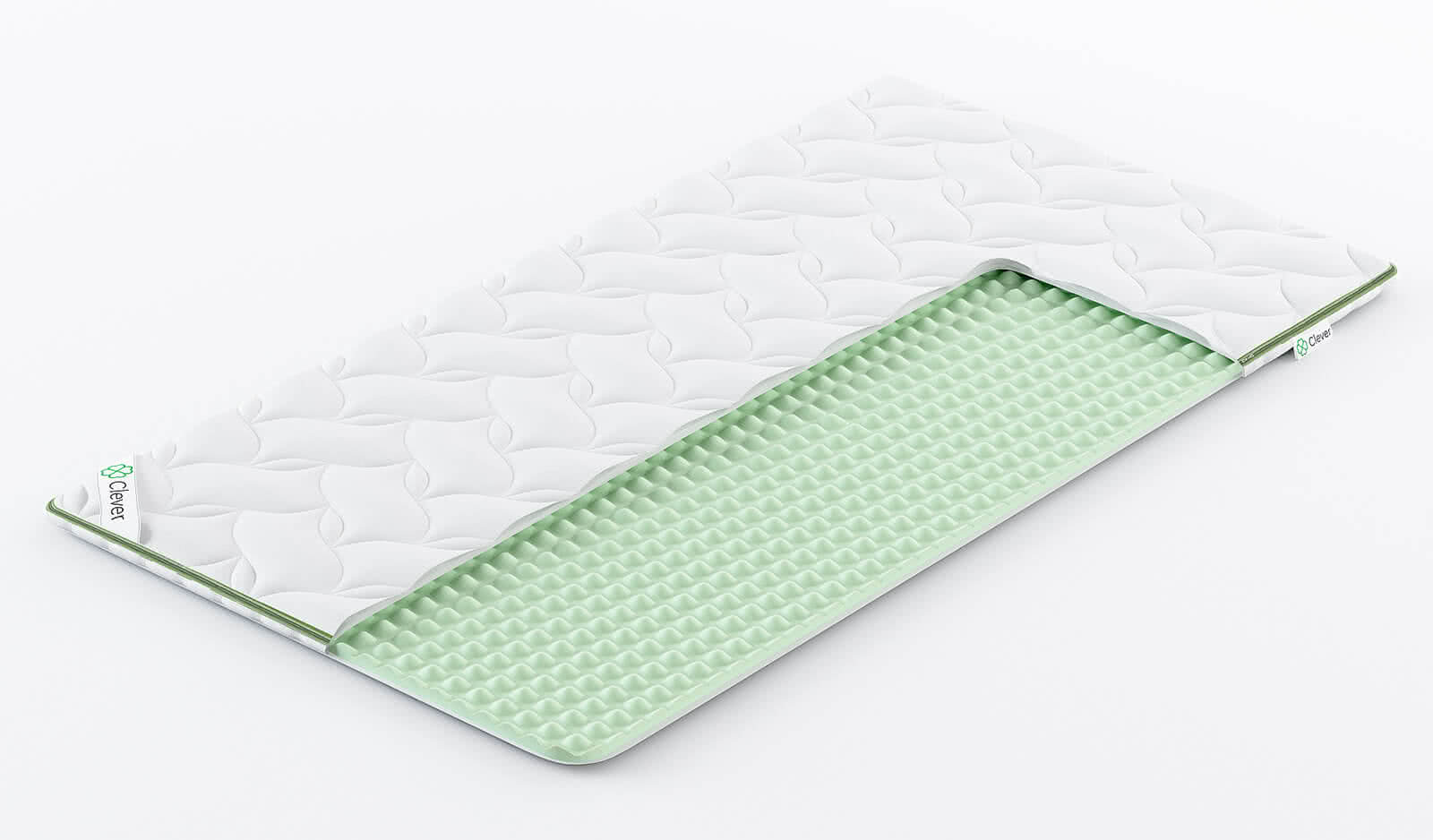 

Топпер Clever WaveTop 60x160, Белый;зеленый, Clever WaveTop
