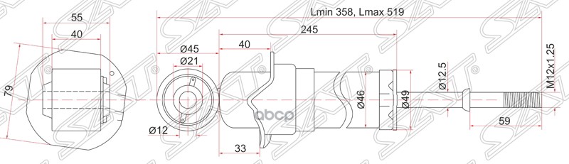 

Амортизатор Задний Toyota Avensis 03-08 Lh=Rh Sat арт. ST-48530-09E60