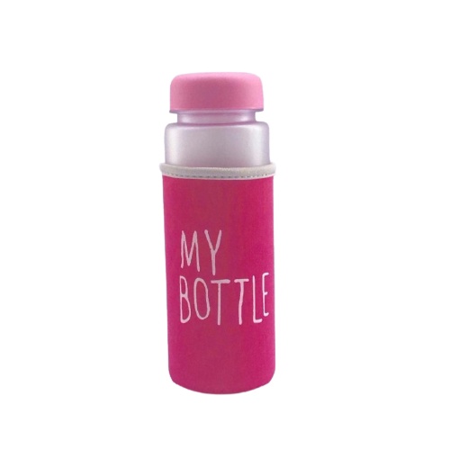 фото Бутылка для воды "my bottle", 500 мл, спортивная, в чехле, винтовая крышка, розовый nobrand
