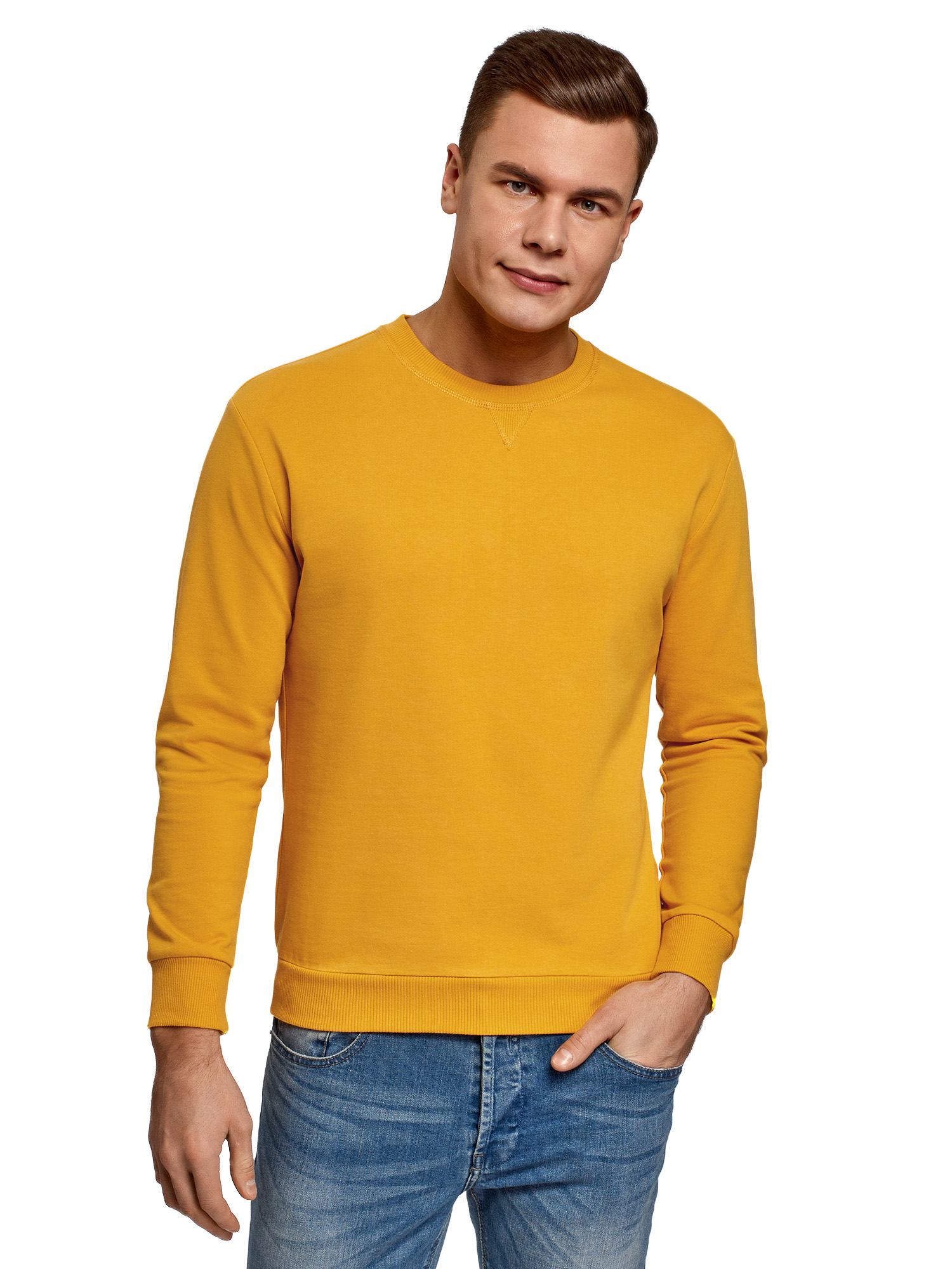 

Свитшот мужской oodji 5B123009M желтый L, 5B123009M