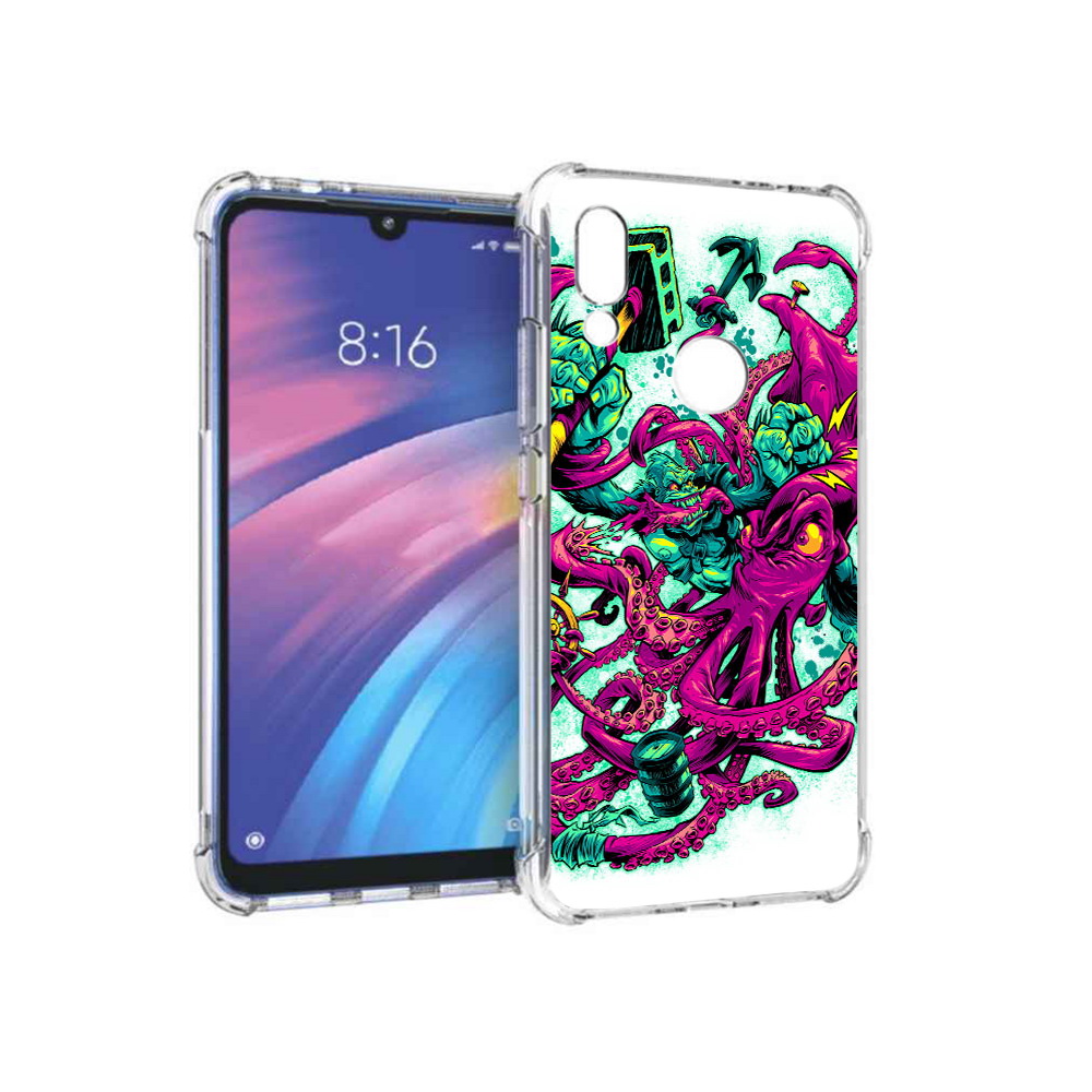 

Чехол MyPads Tocco для Xiaomi Redmi Y3 фиолетовый кракен, Прозрачный, Tocco