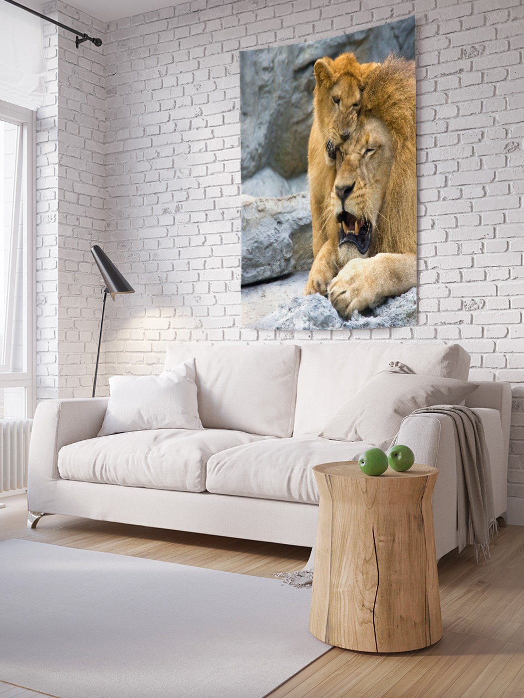 

Вертикальное фотопанно на стену JoyArty Львиные игры 150x200 см, Львиные игры