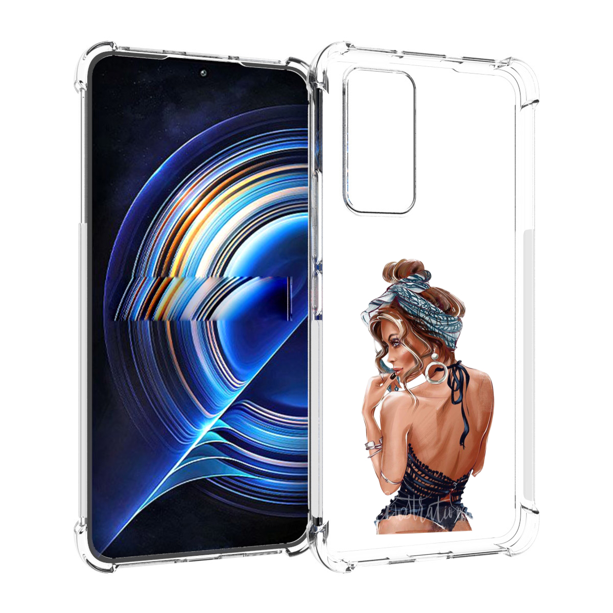 

Чехол MyPads Красивая-дама женский для Tecno Camon 19 Neo, Прозрачный, Tocco