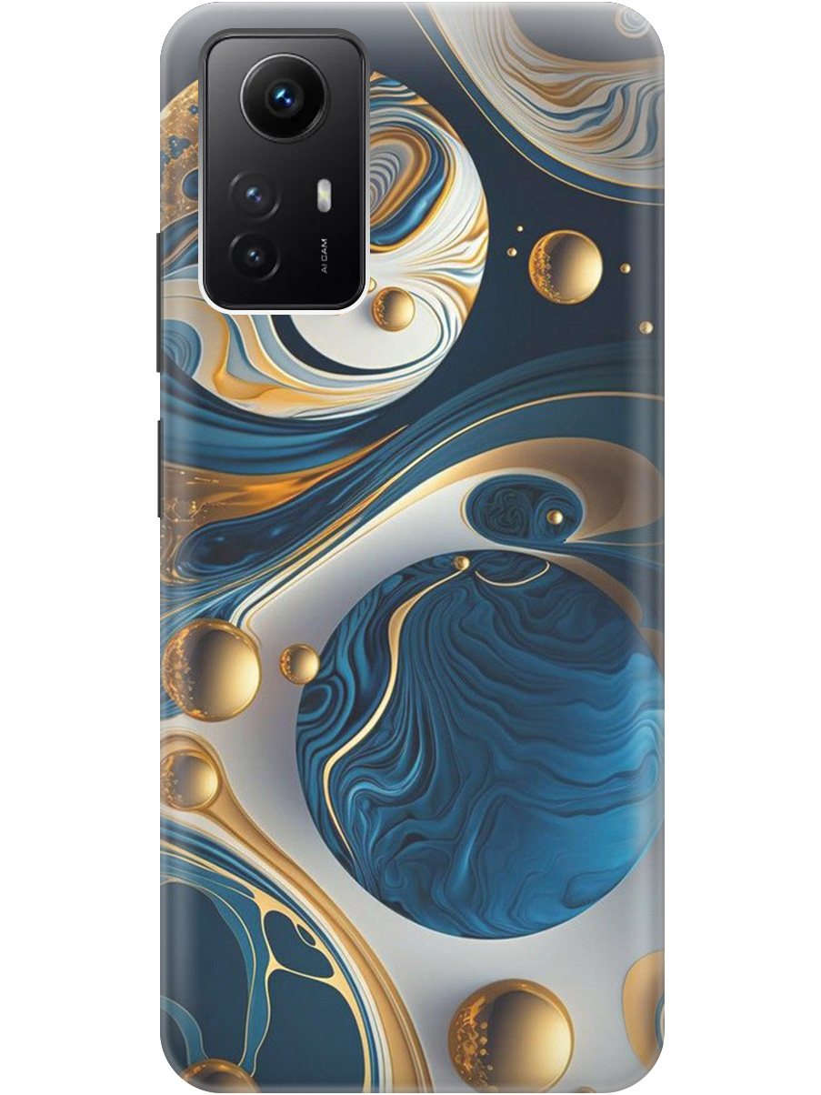

Силиконовый чехол на Xiaomi Redmi Note 12s с рисунком "Сине-золотые фигуры" прозрачный, Желтый;синий, 20001468