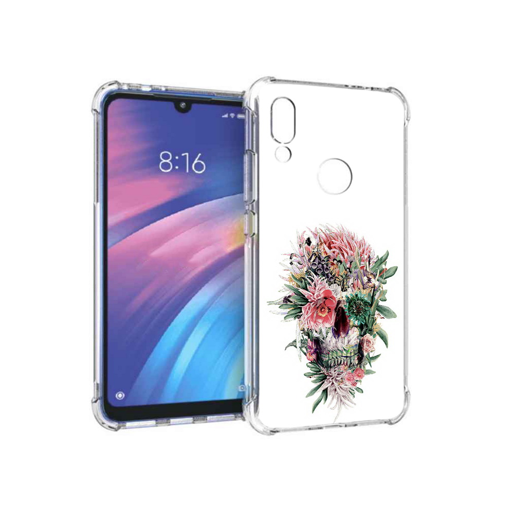 

Чехол MyPads Tocco для Xiaomi Redmi Y3 череп из цветов, Прозрачный, Tocco