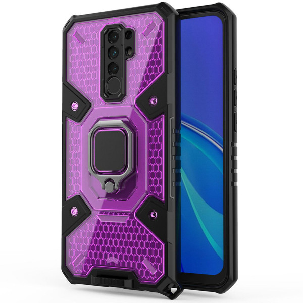 фото Противоударный чехол epik honeycomb armor с защитой камеры и кольцом для xiaomi redmi 9