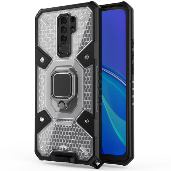 фото Противоударный чехол epik honeycomb armor с защитой камеры и кольцом для xiaomi redmi 9