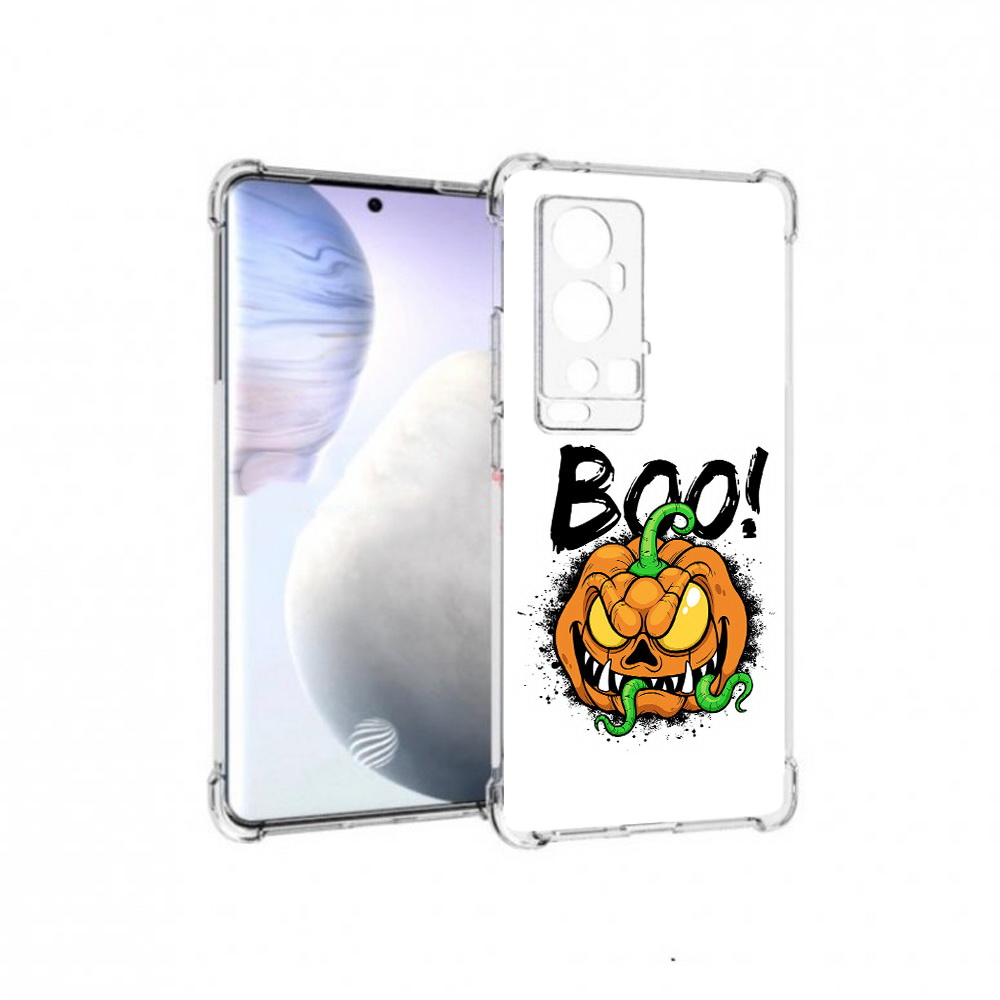 

Чехол MyPads Tocco для Vivo X60 Pro Plus Хэллоуин бу, Прозрачный, Tocco