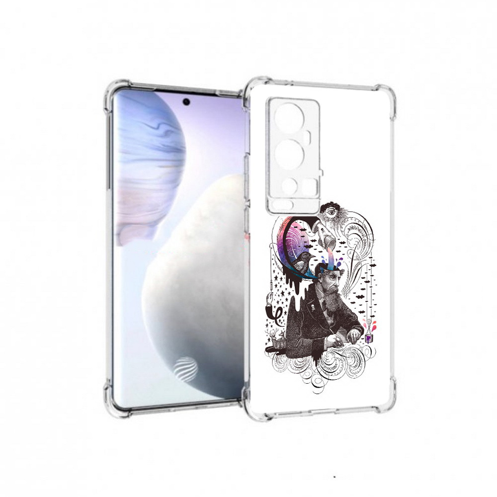 

Чехол MyPads Tocco для Vivo X60 Pro Plus абстракция думающий мужчина, Прозрачный, Tocco