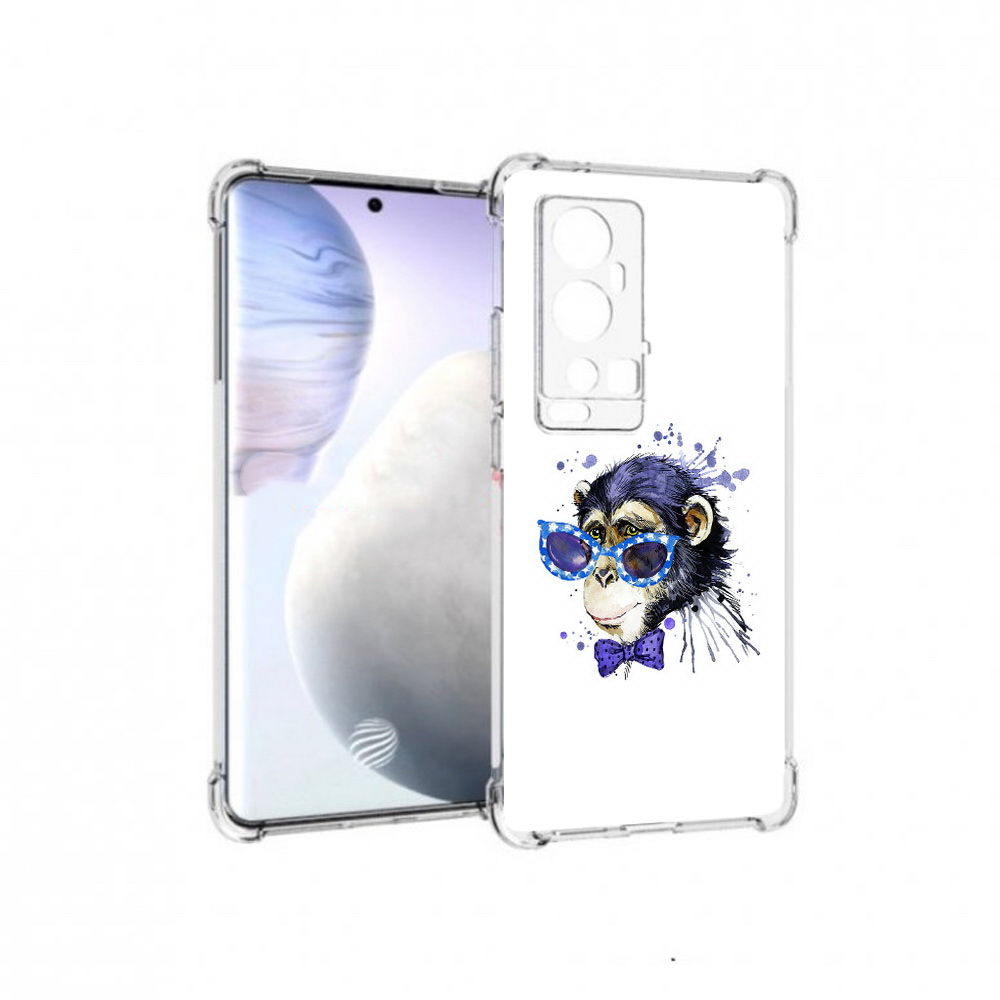 

Чехол MyPads Tocco для Vivo X60 Pro Plus акварельная обезьяна, Прозрачный, Tocco
