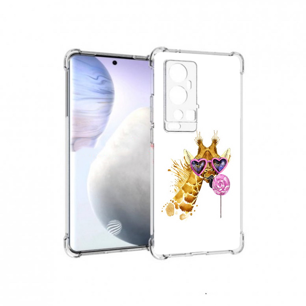 

Чехол MyPads Tocco для Vivo X60 Pro Plus акварельный жираф, Прозрачный, Tocco