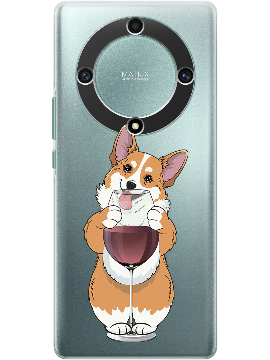 

Силиконовый чехол на Honor X9a / Magic5 Lite с принтом "Корги и бокал" прозрачный, Прозрачный;белый;бордовый, 769394761