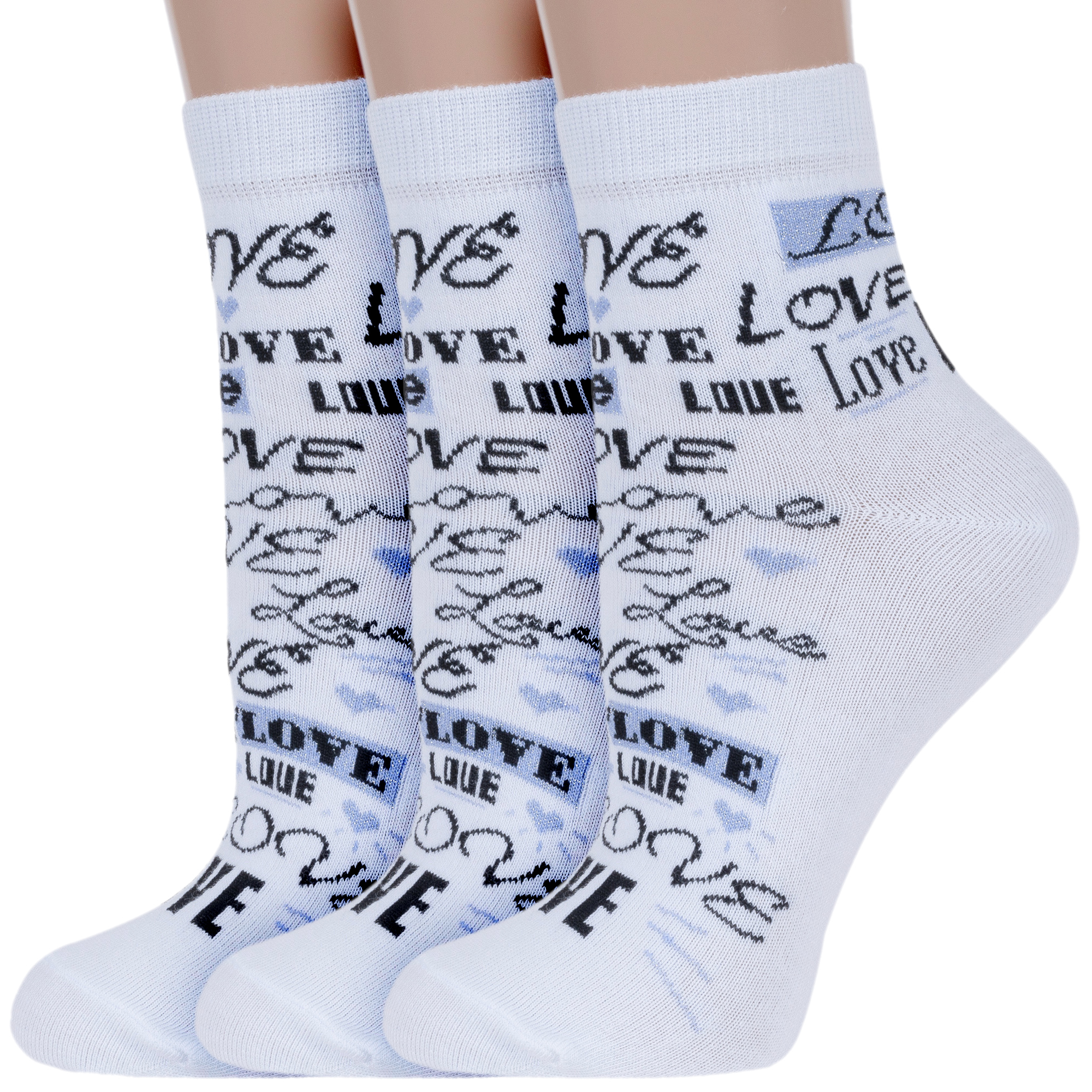 Комплект носков женских Борисоглебский трикотаж 3-6СЛБГ разноцветных 23-25