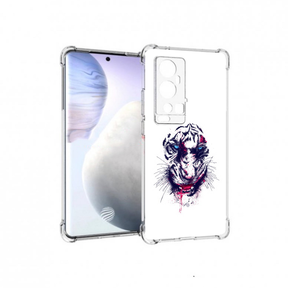 

Чехол MyPads Tocco для Vivo X60 Pro Plus безумный тигр, Прозрачный, Tocco