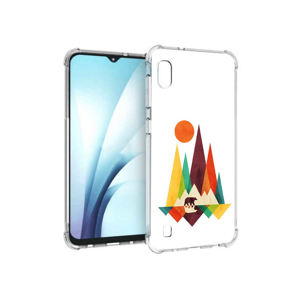 

Чехол MyPads Tocco для Samsung Galaxy A10 нарисованные горы с медведем (PT147645.531.506), Прозрачный, Tocco