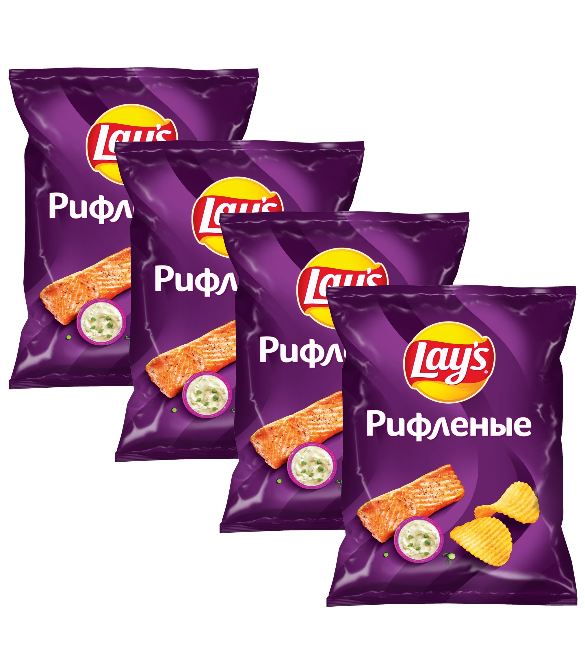 

Чипсы картофельные Lays Лосось Сливочный Соус, 140г х 4 шт
