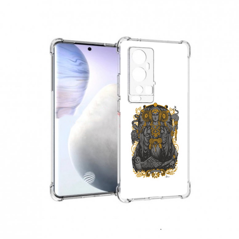

Чехол MyPads Tocco для Vivo X60 Pro Plus божество с золотыми элементами, Прозрачный, Tocco