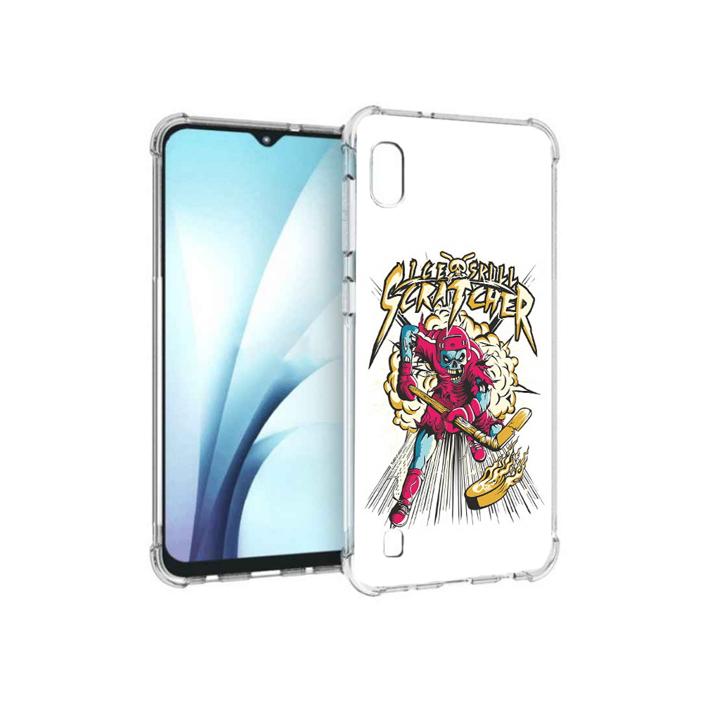 

Чехол MyPads Tocco для Samsung Galaxy A10 нарисованный скелет хоккеист (PT147645.531.514), Прозрачный, Tocco