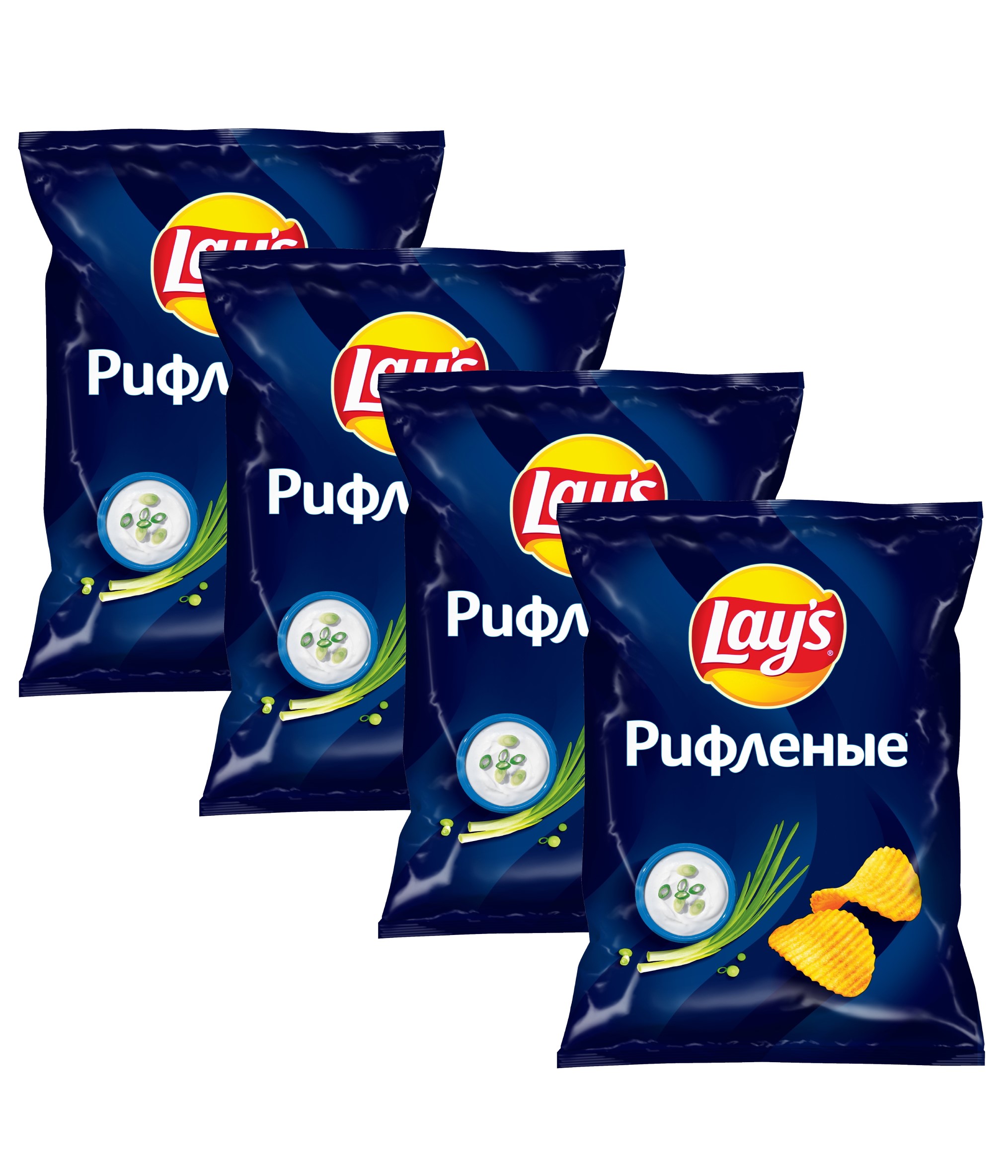 

Чипсы картофельные Lays Сметана и Лук, 140г х 4 шт