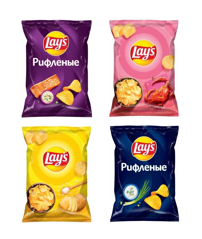 фото Чипсы картофельные lays лосось, краб, соль, сметана и лук, 140г х 4 шт lay's