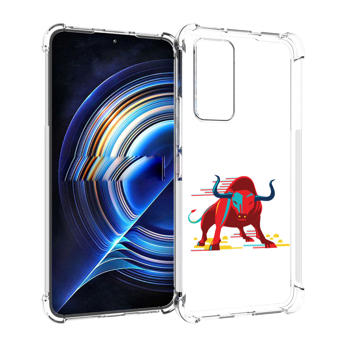 

Чехол MyPads Красный-бык для Tecno Camon 19 Neo, Прозрачный, Tocco