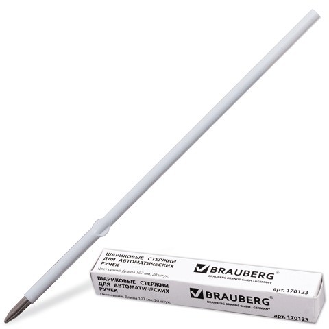 

Стержень шариковый BRAUBERG 107 мм СИНИЙ, узел 0,7 мм, линия письма 0,35 мм, 170123