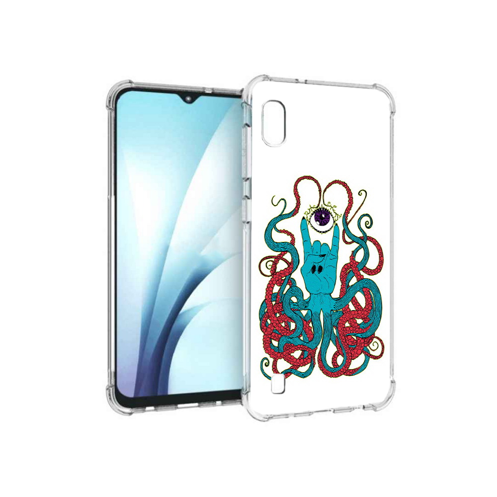 

Чехол MyPads Tocco для Samsung Galaxy A10 осьминог-рука абстракция (PT147645.531.530), Прозрачный, Tocco