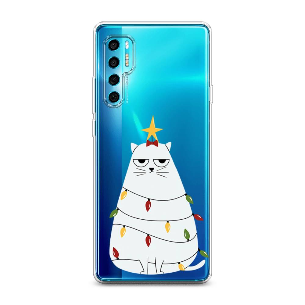 

Чехол на TCL 20 Pro 5G "Котик в гирлянде", Белый;красный;желтый, 290850-1