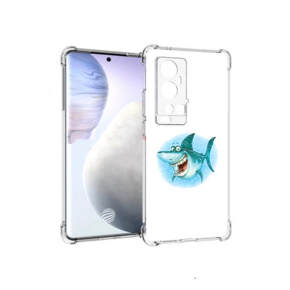 

Чехол MyPads Tocco для Vivo X60 Pro Plus веселая акула, Прозрачный, Tocco