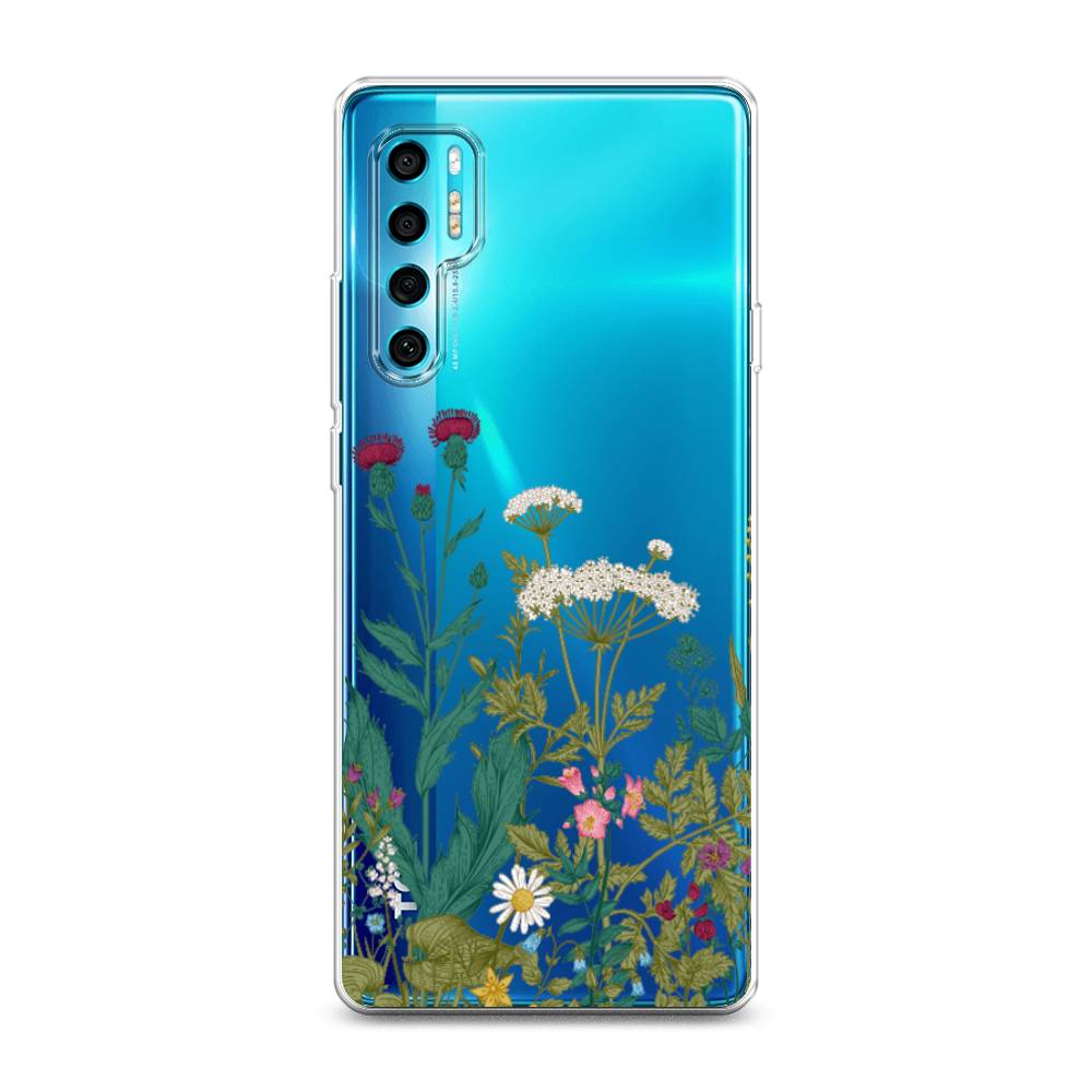 

Чехол на TCL 20 Pro 5G "Дикие полевые цветы", Зеленый;розовый;белый, 290850-2