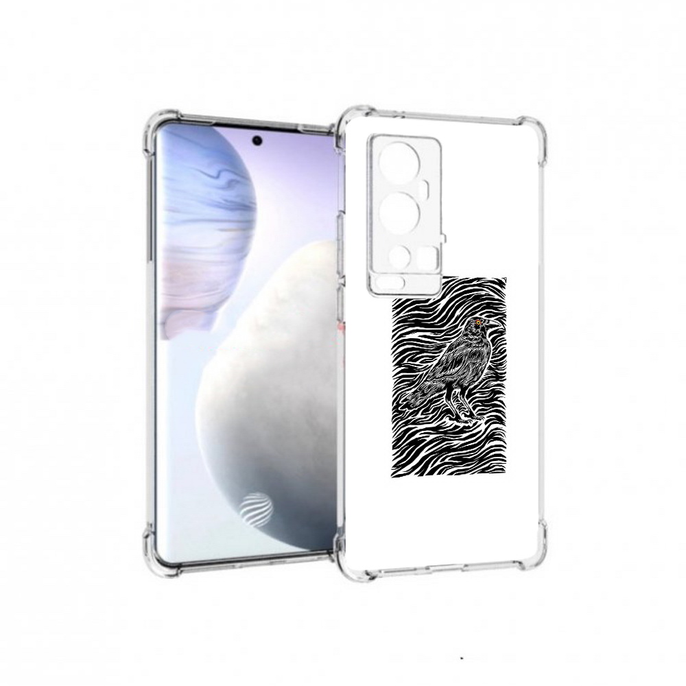 

Чехол MyPads Tocco для Vivo X60 Pro Plus ворон в абстракции, Прозрачный, Tocco