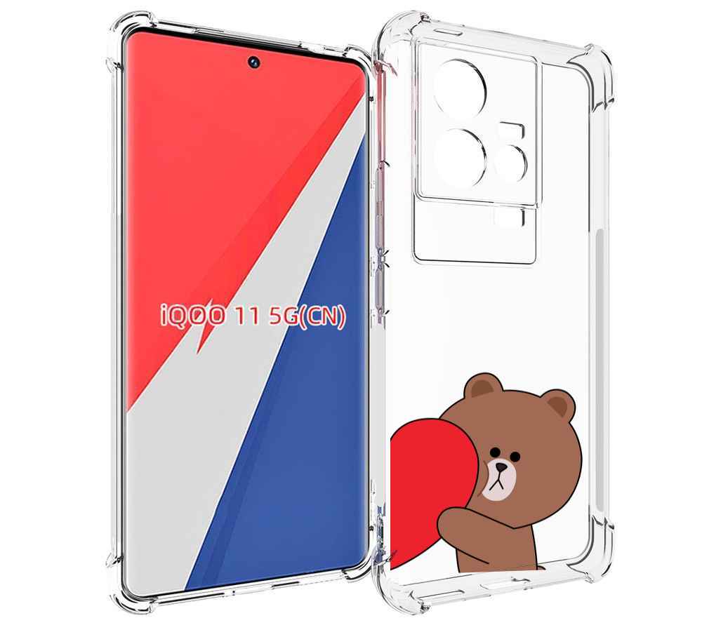 

Чехол MyPads медвежонок детский для Vivo iQOO 11, Прозрачный, Tocco