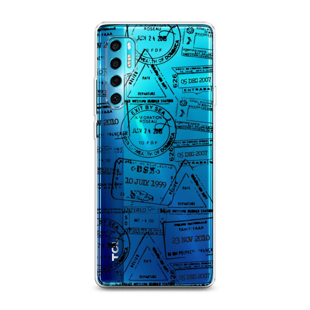 

Чехол на TCL 20 Pro 5G "Visa stamps 2", Белый;черный;серый, 290850-2