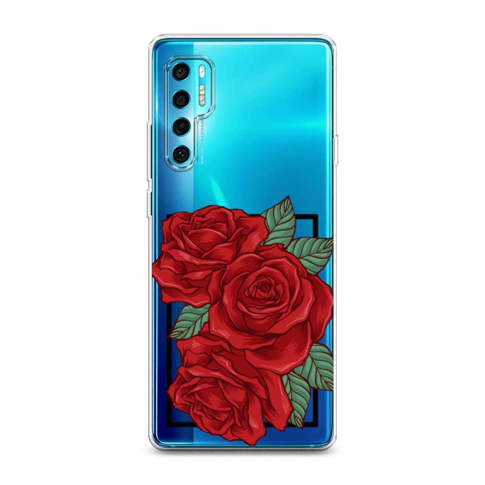 

Чехол на TCL 20 Pro 5G "Три алые розы", Красный, 290850-2