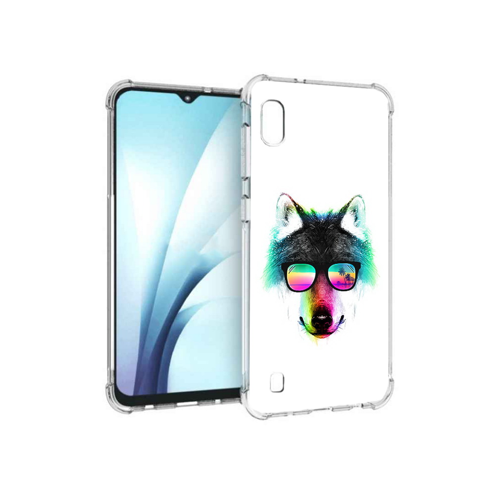 

Чехол MyPads Tocco для Samsung Galaxy A10 радужный волк (PT147645.531.567), Прозрачный, Tocco